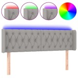 Cumpara ieftin Tablie de pat cu LED, gri deschis, 163x16x78/88 cm, textil