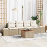 VidaXL Set de canapea pentru grădină 5 pcs Bej, alb 55 x 55 x 37 cm
