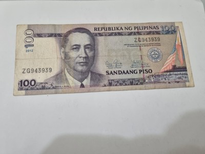 bancnota filipine 100 p 2012 foto