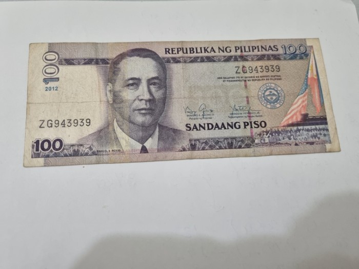 bancnota filipine 100 p 2012