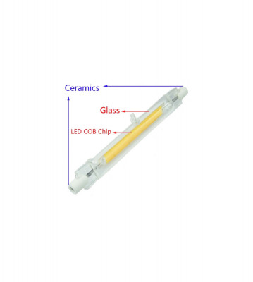 R7S 10W 118mm Lampa LED COB alb cald - Nereglabil-Conținutul pachetului 1 Bucată foto