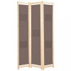 VidaXL Paravan de cameră cu 3 panouri, maro, 120x170x4 cm, textil