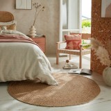 Cumpara ieftin Covor Capri Jute Circle Natural/Corai 180X180 cm, rotund, Flair Rugs