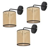 Set 3 bucati aplice perete Southend neu 40W 1xE14 negru bej [lux.pro] HausGarden Leisure
