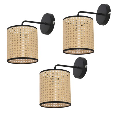 Set 3 bucati aplice perete Southend neu 40W 1xE14 negru bej [lux.pro] HausGarden Leisure foto