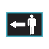 Indicator grup sanitar bărbați cu săgeată st&acirc;nga