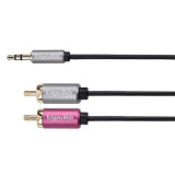 Cablu Kruger&amp;amp;Matz, Jack 3.5 mm - 2 x RCA, 3.0 m, Negru, Kruger&amp;Matz