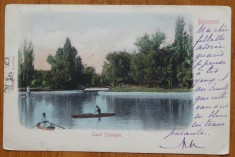 Carte postala, Bucuresti, Lacul Cismigiu, 1901 foto