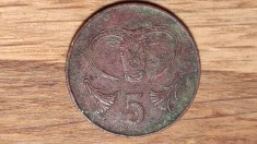 Cipru - moneda de colectie - varietate an unic - 5 cents 1983 - superb patinata!