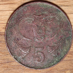 Cipru - moneda de colectie - varietate an unic - 5 cents 1983 - superb patinata!