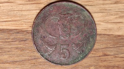 Cipru - moneda de colectie - varietate an unic - 5 cents 1983 - superb patinata! foto