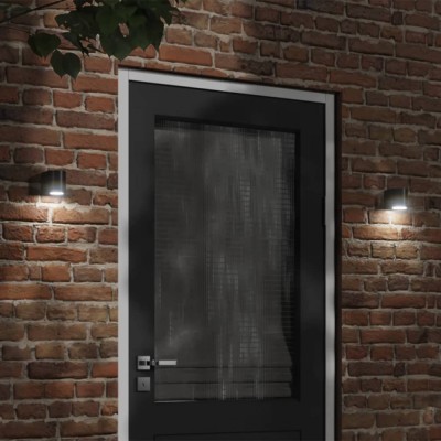vidaXL Lampă exterioară de perete, negru, aluminiu turnat sub presiune foto