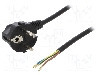 Cablu alimentare AC, 5m, 3 fire, culoare negru, cabluri, CEE 7/7 (E/F) &amp;amp;#351;tecar in unghi, SCHUKO mufa, PLASTROL - W-97174 foto