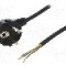 Cablu alimentare AC, 5m, 3 fire, culoare negru, cabluri, CEE 7/7 (E/F) &amp;#351;tecar in unghi, SCHUKO mufa, PLASTROL - W-97174