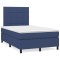 vidaXL Pat box spring cu saltea, albastru, 120x190 cm, material textil 3269887