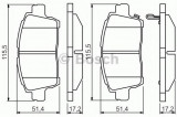 Set placute frana,frana disc TOYOTA COROLLA Limuzina (E12J, E12T) (2001 - 2008) BOSCH 0 986 495 242