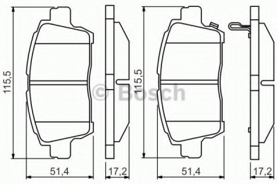 Set placute frana,frana disc TOYOTA YARIS VERSO (NLP2, NCP2) (1999 - 2005) BOSCH 0 986 495 242 foto