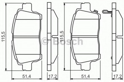 Set placute frana,frana disc TOYOTA PRIUS Hatchback (NHW2) (2003 - 2009) BOSCH 0 986 495 242 foto