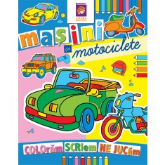 Masini si motociclete. Carte de colorat