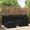 Gossi set mobilier relaxare gradina 4 piese cu perne poliratan negru