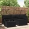 Gossi set mobilier relaxare gradina 4 piese cu perne poliratan negru