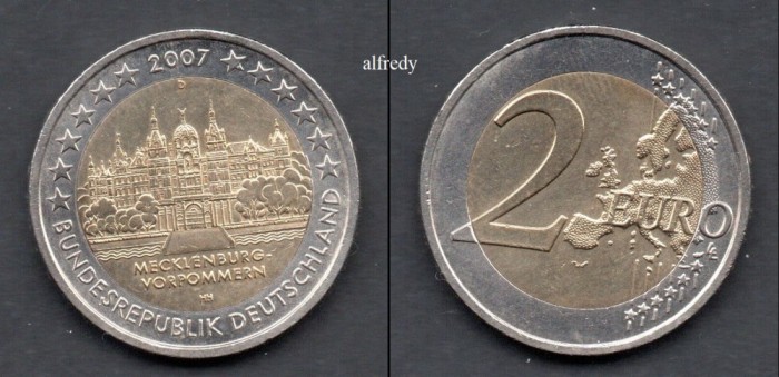 GERMANIA 2 euro 2007 D, Mecklenburg