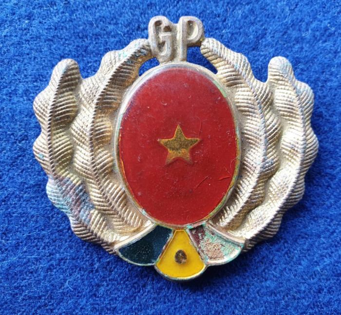 Insigna GP - Garzile Patriotice - STAT MAJOR INTREPRINDERE - Rara, anul 1970