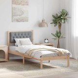 vidaXL Cadru de pat cu headboard Gri deschis 75 x 190 cm țesătură 878229