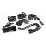 Seturi de bondage usor - Crushious Stapani si Servitoare BDSM Set Bondage 8 Piese Captusite Negru Experimenteaza Partea Senzoriala a Sexului