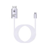 Cablu USB 3.1 Type C la HDMI 4K - Adaptor HUB de tip C pentru video HDMI 2 metri pentru Samsung Xiaomi si dispozitivele cu mufa Tip C, Alb, BBL667