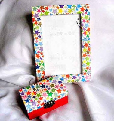 Set cadou , cutie si rama foto din lemn decorate 26343 foto