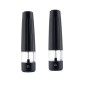 Set 2 Rasnite Electrice Sare Piper Ambiano, Negru, 40g, Baterii Incluse, Macinare Reglabila, Iluminare, Rezervor 70ml