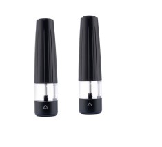 Set 2 rasnite pentru sare si piper Ambiano, 40 g fiecare, 4 baterii AA, negru