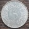 (A854) MONEDA DIN ARGINT GERMANIA - 5 MARK 1965, LIT G, 11,2 GRAME. PURITATE 625