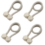 Cumpara ieftin Set 4 inele magnetice de prindere pentru draperii si perdea,design de tip cub - Bej