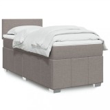 Cumpara ieftin Pat box spring cu saltea, gri taupe, 80x200 cm, textil