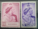 Mauritius 1948, Royal Silver Wedding, regi, nestampilat, MNH