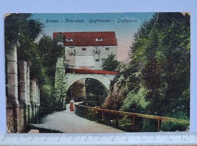 Vedere rar &amp;icirc;nt&amp;acirc;lnită cu Bastionul Graft și aleea &amp;bdquo;După Ziduri&amp;rdquo;, tipărită &amp;icirc;n epoca austro-ungară și circulată interbelic. foto