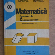 Augustin Cota - Matematica, Manual pentru clasa a X-a Geometrie si trigonometrie