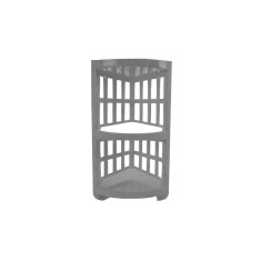 Etajera din plastic pentru baie, pe colt, 3 polite, gri, Y266, 22 x 22 x 57 cm foto