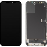 Display cu Touchscreen MP compatibil cu Apple iPhone 12 Pro Max, cu Rama, Versiune OLED Diagnostic, Negru