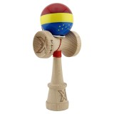 Kendama X Originala, Profesionala, Cyrax, Tricolor Edition cu Stele, Super Sticky cu Cupe Mari KING SIZE V3, Rulment Metalic si Gaura in Baza, din Lem