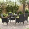 vidaXL Set de masă pentru grădină cu pernă 5 pcs Negru Rattan poli 3379843