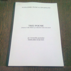 TREI POEME PENTRU COR MIXT SI COR PE VOCI EGALE, PE VERSURI DE SRGHEI ESENIN - ALEXANDRU PLESCA LAPUSNEANU