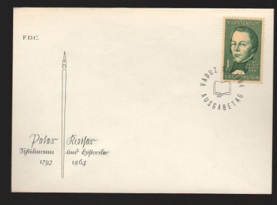 CPIB17036 INTREG POSTAL - LIECHTENSTEIN, FDC, PETER KAISER, 1964 foto