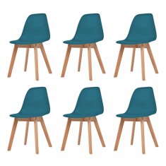 Gossi scaune de bucatarie, 6 buc., turcoaz, plastic
