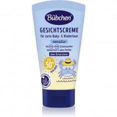 Bübchen Sensitive Sun Protection Face Cream SPF 50+ cremă protectoare pentru față, pentru copii SPF 50+ 6 m+ 50 ml