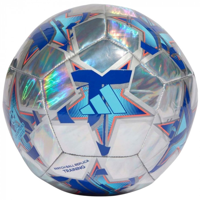 Mingi de fotbal adidas UEFA Champions League Training Foil Replica Ball IA0955 argint