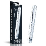 Flawless Clear Double - Dildo Dublu Transparent, 30 cm, Orion