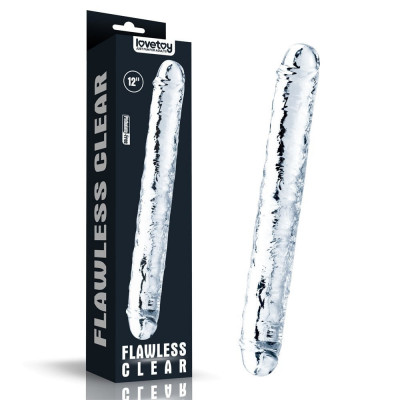 Flawless Clear Double - Dildo Dublu Transparent, 30 cm foto